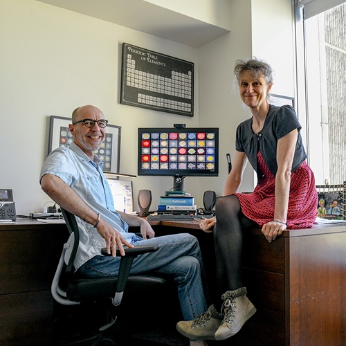 Researchers Veronique Dartois and Thomas Dick working on M. abscessus drug development at CDI